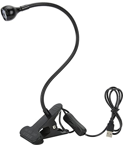 Lámpara de Uñas LED Cuello Cisne, Lámparas Curado Luz Lamp Pegamento Uña, Gel Giratoria UV 3W Portátil Lámpara Uñas con Cabeza Ajustable y Abrazader para Curado Esmalte Uñas Reparación Placas Circuito