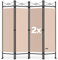 DEUBA® 2er Set Trennwand 180x160cm 4 teilig Blickdicht Freistehend Faltbar Stabil Wohnzimmer Schlafzimmer Büro Raumteiler Spanische Wand Paravent Rose