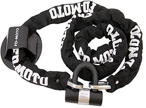 FD-MOTO STEEL 4.3KG 2M*10mm Chain Lock + Ground Wall Anchor Anti-theft Heavy Duty for motorbike motorcycle scooter bike bicycle ATV