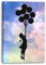 Printistico Leinwandbild Banksy Mädchen Mit Luftballons - Fliegen und Freiheit - Street-Art Moderner Kunstdruck Canvas
