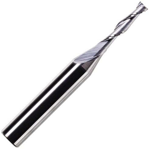 2mm x 17mm Flute x 1/4 Shank Solid Carbide Spiral 2 Flute Up Cut Router Bit for Wood, Hard Wood, PVC & Acrylic (2mm x 17mm Flute)