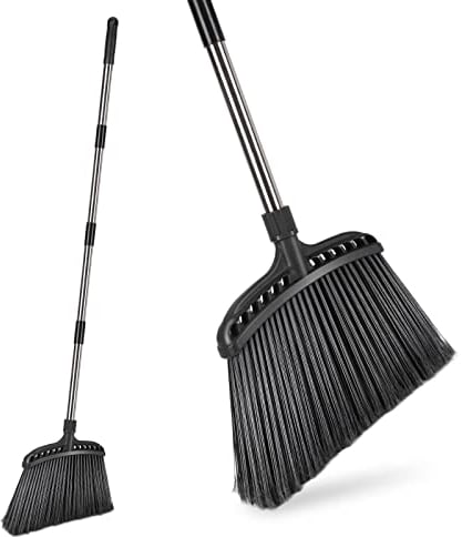 Masthome Escoba con Mango Largo 142 cm, Grande para Interior y Exterior - Limpieza de Carreteras, Terrazas, Jardines, Decks, Plazas - Negro