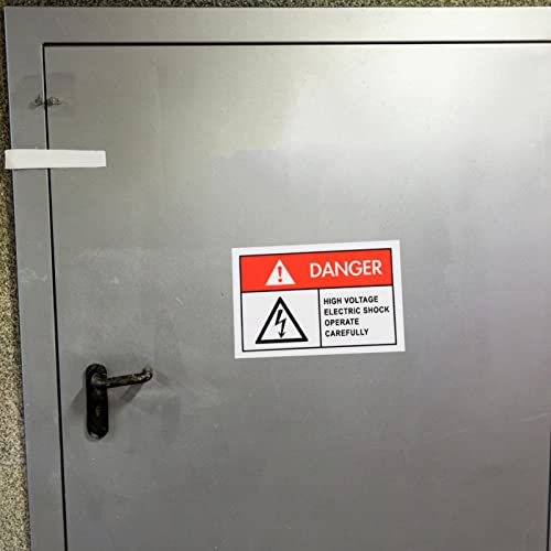 POPETPOP 6 Stücke Vorsicht Elektrische SpannungSchilder Warning Sign Gef?hrlicher Warnschild Vorsicht Hochspannung Aufkleber Hinweisschilder Warnzeichen für Türschild Outdoor Elektrische Vorsicht