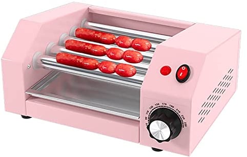 wiedao Hot Dog Roller Machine, Sausage Grill Cooker, 5 Non-Stick Rollers, 0-250 Temperature Control, Sausage Roasting Machine for Family Use Breakfast Party