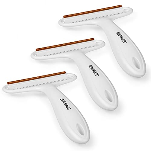 Duronic MFS3 Quitapelusas Portátil y Transportable | Afeita Pelusas para Telas y Ropa | Quita Pelusas Manual | para pelos de Mascotas, Alfombras y Tapicerías | Pack de 3