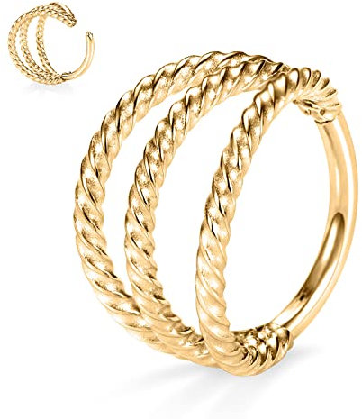 Conch Daith Helix Nase Rook Orbital Piercing Schmuck Septum Lippenringe Nasenringe Hoops Septum Schmuck Conch Hoop Ohrring Nase Hoop Septum Clicker Daith Ohrringe Cartlidge Hoop Piercing 16G 8mm Gold