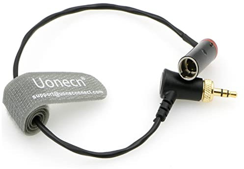 Uonecn Cavo audio a basso profilo Mini XLR 3 pin maschio su angolo retto TRS 3,5 mm per Canon-EOS-C70 su Sennheiser EK-100 G4/G3