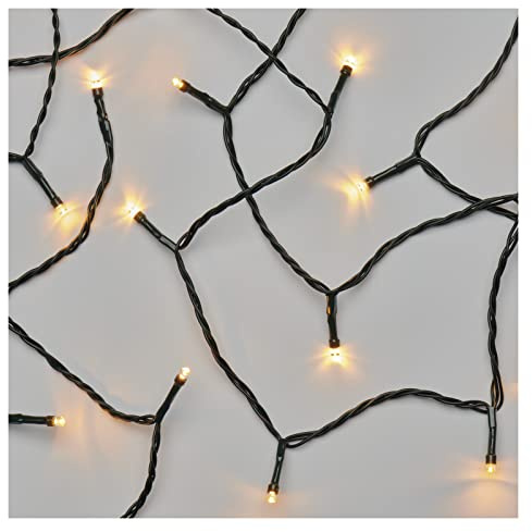 EMOS LED-Lichterkette Amber für Innen und Außen, 8m lange IP44 Weihnachtslichterkette mit 80 LEDs + 5m Zuleitung und Netzteil, 6 Stunden Timer Funktion, für Party, Weihnachten, Deko