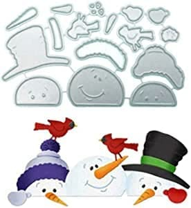 Gowxs Weihnachts-Schneemänner-Stanzschablonen für Kartengestaltung, Stanzformen, Schablonen für Basteln, Scrapbooking, Fotoalbum, dekorative Prägepapier-Stanzformen für Kartengestaltung, Vorlagen