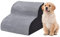 The Fellie Dog Steps for Sofa/Bed, Portable Dog Stairs with Washable Cover, 2-Steps High Density Foam Dog Ramp, Non-Slip Pet Dog Steps for Small Dogs and Cats, Grey, 40 x 39 x 31cm
