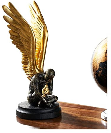 Esculturas Decoración Hogar One Piece Resin Statue Decoración del hogar Accesorios for sala de estar Angel Modelo Escultura Resumen Arte Moderno Oficina Decoración de escritorio Decoración de escritor