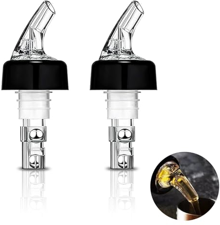 FINEASY 2 Pièces Becs à Liqueur, Bec Verseur Plastique, Doseur Pastis Distributeur de Bouteille Auto-Pour, Dosage par Bec, Verseur à Vin pour Huile Boissons Cocktails (2 cl + 4 cl)