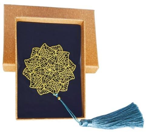 Lesezeichen Metal, Bookmark, Lesezeichen Personalisiert, Quaste Exquisites Lesezeichen für Weihnachtsgeschenk, Abschiedsgeschenk für Kollegen, Studenten und Lehrer(Mandala-Blüten)