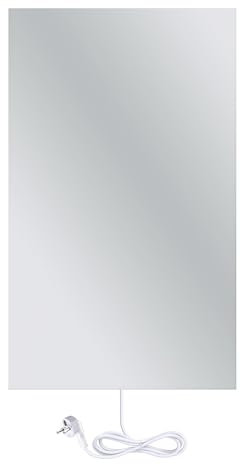 WarmlyYours Elektrisches Glasheizpaneel, Spiegel, Leistung 600 Watt, 60 cm x 90 cm, Wandmontage, Infrarot-Wärmestrahler, 230 V