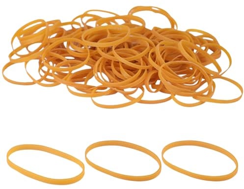 Elastic Bands 100Pcs Rubber Bands 100x5mm Heavy Duty Rubber Bands Natural Strong Money Elastic Bands for Stationary Stretchable Yellow Bands for Home School Office Workshop Accessories