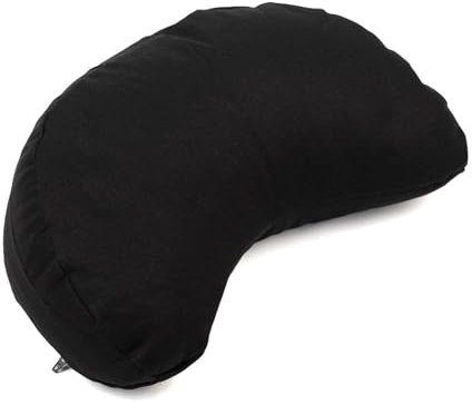 Bodhi Meditationskissen Halbmond Mini | Yogi MOND ECO | 100% Bio-Baumwollbezug | Yogakissen halbmondförmig mit Buchweizenfüllung | Halbmondkissen für Yoga & Meditation | schwarz