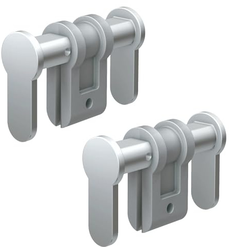 BASI | Lot de 2 cylindres obturateurs universels réglables | Réglable de 84 à 150 mm | Serrure aveugle également adaptée aux portes coupe-feu et portes FH