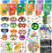 204 Pezzi Gadget Compleanno Bambini Dinosauri, Set di 12 Regalini Fine Festa Compleanno Dinosauri Bambini, 12 Sacchettini Compleanno Bambini,60 Stickers,Mini Modello di Dinosauro per Festa Dinosauri