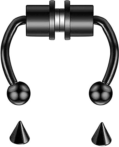 PULABO 1Pc Gefälschte Nase Piercing Ring Legierung Nase Piercing Hoop Frauen Magnetische Septum Ringe Modeschmuck Geschenke Für Mädchen Damen tragbar