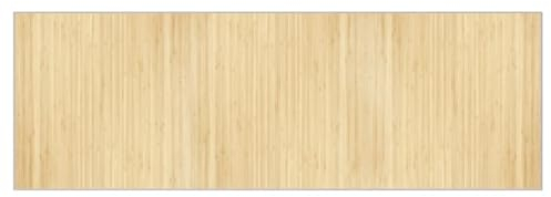 vidaXL Teppich, Bambusteppich Rechteckig, Bambusmatte rutschfest für Wohnzimmer, Läufer Küchenteppich Flurteppich, Modern, Hell Natur 100x300cm Bambus