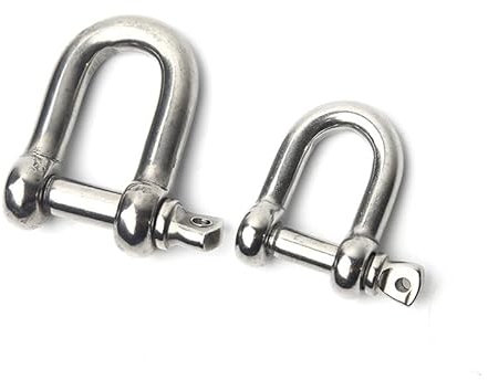 HVDHYY M6 D Shackles 304 Stainless Steel 10piece D Ring Shackle Lock clip D-Shackle Ring for Heavy