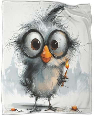 ZbOLi Junger Vogel Decke Kawaii Gemütliche Klimaanlage,leichte Decken,Reisen,Camping,Flanelldecke,Bettdecke Für Teenager,Erwachsene 70x80inch(180x200cm)