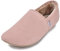 JACKSHIBO Hausschuhe Damen Herren Warme Plüsch Pantoffeln Weite Zehenbox Weiche Leicht Leder Hüttenschuhe Bequeme Rutschfest Drinnen Barfußschuhe Slippers Nullabsatz Sohlen (Rosa(Plüsch),EU39)