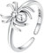 Qings Spinne Ringe für Damen Herren 925 Sterling Silber Spinne Offener Verstellbarer Schwarzer Tier Vintage Daumen Ring