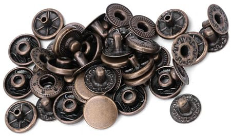 Druckknopf-Set, 50 Sets Robustes Leder-Druckknopf-Set, 50 Set Druckknöpfe aus Reinem Messing, Runde Knöpfe, Stoff, Gepäckdekorationszubehör (#5)