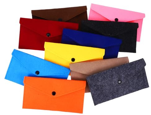 NUOBESTY 10St Filzumschlag handytasch pocksocket für handy rechenmäppchen Filz Multifunktions Briefpapier Beutel Geldpakete Aufbewahrungstasche aus Filz gefühlt