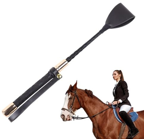 Moreeulsi 30cm Cravache D'équitation Fouet Équitation, Fouet D'équitation avec Poignée Antidérapante, Fouet À Cheval en Cuir Synthétique, Cravache D'équitation Stable Et pour Outil Course De Chevaux