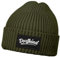 MoonWorks® Herren Beanie mit Patch Strickmütze mit Spruch Dorfkind Aufdruck Lustig Mütze Männer Oliv Unisize