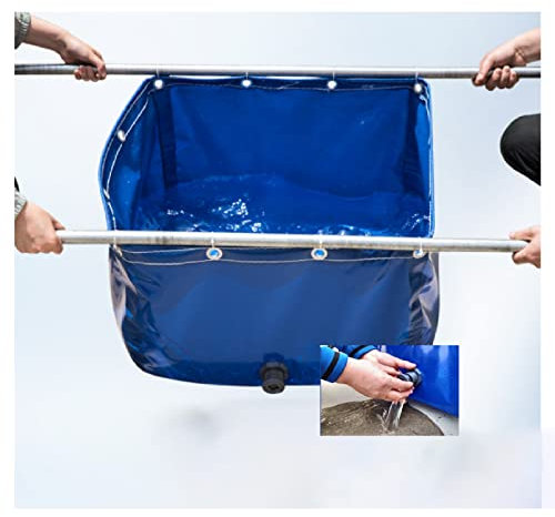 Tragbarer, faltbarer Fischteich-Reservoir über dem Boden, Segeltuch, Wasserspeicher für Aquakultur-Pool, ideal für Gartenbewässerung und zum Halten von Koifischen (2 x 4 x 1 m)