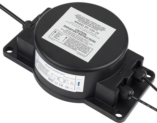 KWODE 150W Poolbeleuchtung Transformator 24V AC, Niederspannungs Transformator IP67 Ring transformator für Schwimmbad Beleuchtung, Landschafts- und Springbrunnenbeleuchtung