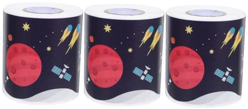 VILLCASE 3 Rollen Space Cute Stationary Beyond Bulletin Board Dekorationen Filz Großes Bulletin Board Notiztafel Rüschen Bulletin Board Bordüren Sackleinen Whiteboard Dot Kupferplatte