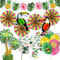 Syoulin Decorazioni per Feste Hawaiane, Tropicali ed Estive - Include Palme Gonfiabili, Tovaglia Usa e Getta, Palloncini Hawaiani e Decorazione a Forma di Pappagallo