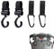 Set di 4 Pezzi, Ganci Passeggino, Universali Rotanti, Ganci Multifunzionali per Passeggini, Carrelli e Trolley, Nero, Facili da Installare, Resistenti e Adattabili