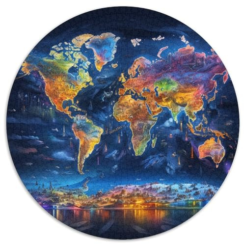 Weltkarte Puzzle 1000 Teile Schwer Puzzle Spielzeug Pädagogisches Spiel Impossible Herausforderungsspielzeug Für Erwachsene Und Kinder Ab 14 Jahren 1000pcs (67.5x67.5cm)