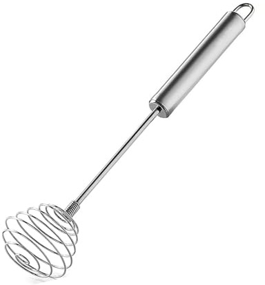 Lelasety Stainless Steel Spring Coil Whisk 1 Pack, Wire Whip Egg Beater, Kitchen Cookware Hand Mixer For Cooking, Mixing, Blending, Beating, Stirring, 8.7Inch