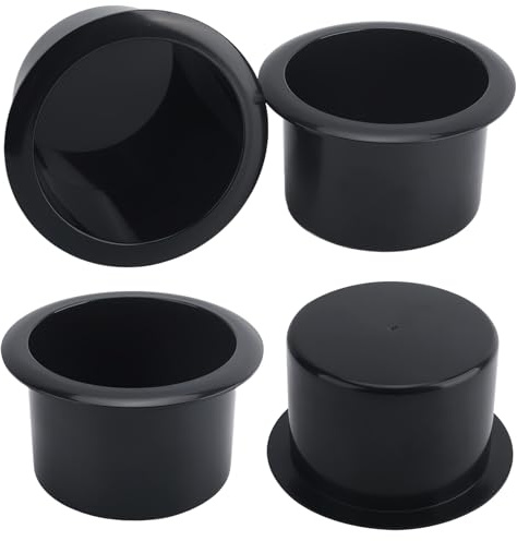 4 portabicchieri in plastica, diametro 88 mm, colore nero, per divano, tavolo, auto, camper, roulotte, barca e sedili cinematografici, portabicchieri per auto
