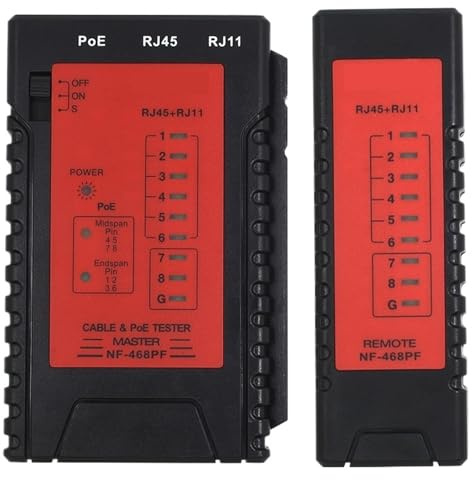 WAFOHSR NF-468PF Rilevatore di Tracciatori di Cavi Tester for Cavi di Rete Poe Wiring Finder LAN Tester Professionale Wire Tracker Strumenti di Rete Leggero E Portatile
