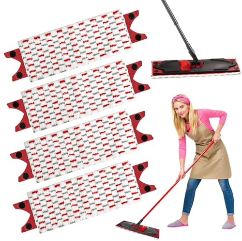 Zeripikfoasp 4 Stück Bodenwischer Ersatzbezug Compatible with Vileda Ultramax, Wischmopp Ersatzteile Mikrofaser, Wischbezug Waschmaschinen Geeignet Flecken Entfernen für Empfindliche Böden, Hartböden