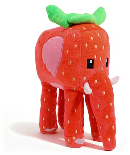 Strawberry Elephant Plush 9.8-Inch, Cute Stuffed Animal Inspired by Steal a Brainrot Style, Soft Kawaii Plushie for Kids, Collectors & Gifts (B-Red-Elephant)