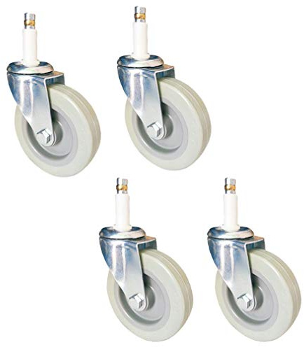 Heavy Duty 4 Castor Wheels Set of 4 No Noise PU Swivel Stem Casters with Rubber Sleeve 280kg Capacity for Kitchen Hotel Dining Cars Furniture M11 Plunger