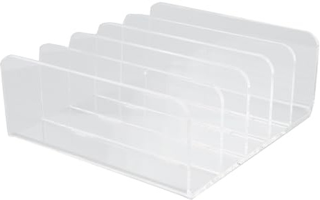 Toeponeer Briefablage aus Acryl, Tisch-Organizer, kleine Größe und große Kapazität mit rutschfester Unterseite, transparentes Design für Post, Dokumente, Bücher, Büro