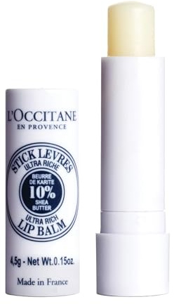 L'OCCITANE 10% Organic Shea Butter Ultra Rich Lip Balm Stick, Moisturizes, Nourishes, Repairs & Softens Dry, Chapped Lips, Long Lasting, Vegan