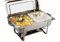 APS 11685 Chafing Dish -BUFFET-, 61 x 36cm, H: 30cm Edelstahl, bestehend aus: 1 Gestell mit Deckelhalterung, 1 Wasserbecken 2 Speisebehälter GN 1/2-65