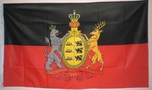 Buddel-Bini Flagge Fahne ca. 90x150 cm : Königreich Württemberg