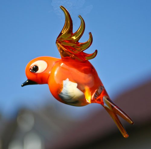 Lauschaer Glaskunst Rotkehlchen