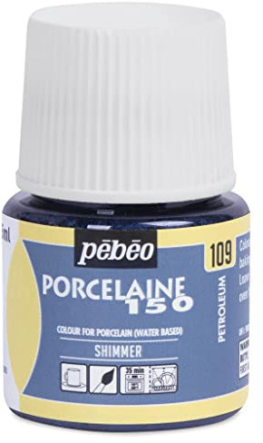 Pebeo Porcelaine 150 flacons de peinture sur porcelaine Bleu pétrole brillant 45 ml